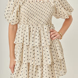 Polka Dot Lurex Multi Tiered Mini