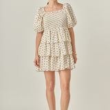 Polka Dot Lurex Multi Tiered Mini