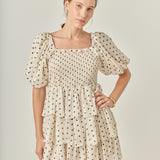Polka Dot Lurex Multi Tiered Mini