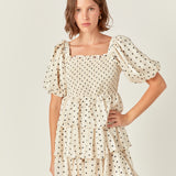 Polka Dot Lurex Multi Tiered Mini