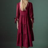 Textured Gridded Chiffon Dress