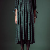 Textured Gridded Chiffon Dress