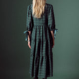 Textured Gridded Chiffon Dress
