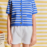 Knit Striped Sweater Cardigan