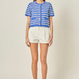 Knit Striped Sweater Cardigan