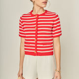 Knit Striped Sweater Cardigan