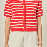 Knit Striped Sweater Cardigan