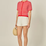 Knit Striped Sweater Cardigan