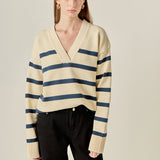 Striped V Neck Sweater