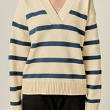 Striped V Neck Sweater