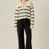 Striped V Neck Sweater