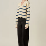 Striped V Neck Sweater