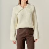 Collared Rib Chunky Sweater