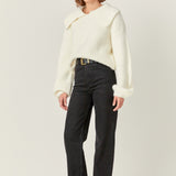 Collared Rib Chunky Sweater