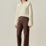 Collared Rib Chunky Sweater