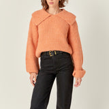 Collared Rib Chunky Sweater