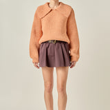Collared Rib Chunky Sweater