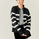 Zip Up Striped Sweater