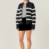 Zip Up Striped Sweater