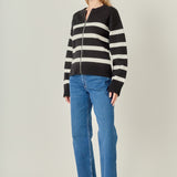 Zip Up Striped Sweater