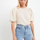 Pleated Shoulder Knit Top