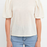 Pleated Shoulder Knit Top