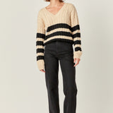 Striped Cable Knit Sweater