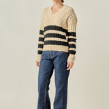 Striped Cable Knit Sweater