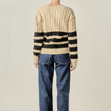 Striped Cable Knit Sweater
