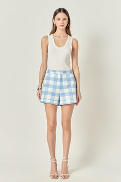 Tailored Gingham Shorts