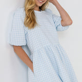 Mini Gingham Scrunched Dress