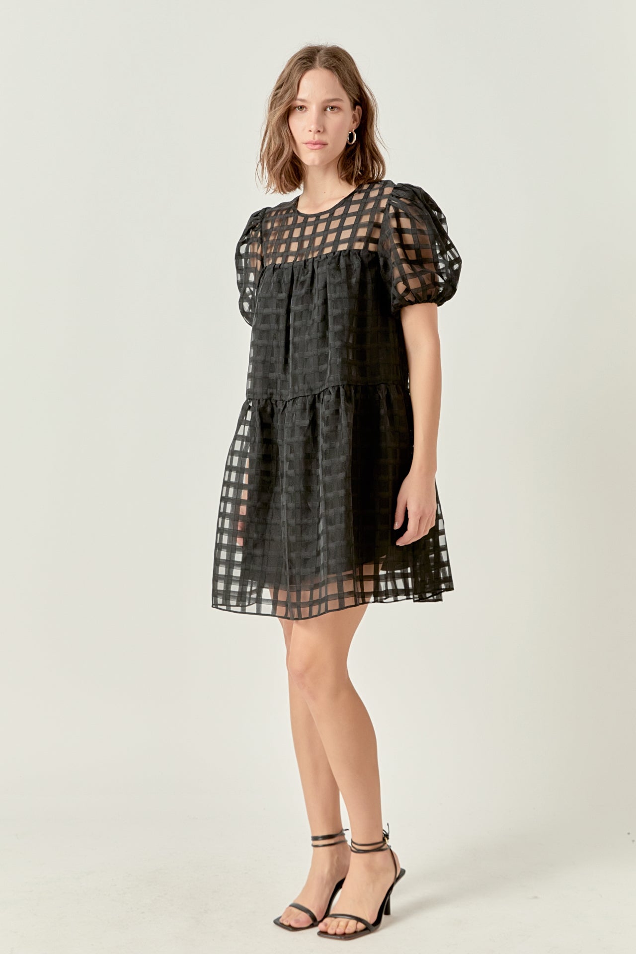english factory organza short-sleeve button-front midi dress Organza Short-sleeve Button-front Midi Dress In Yellow