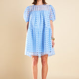 Gridded Organza Mini Dress