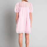 Gridded Organza Mini Dress