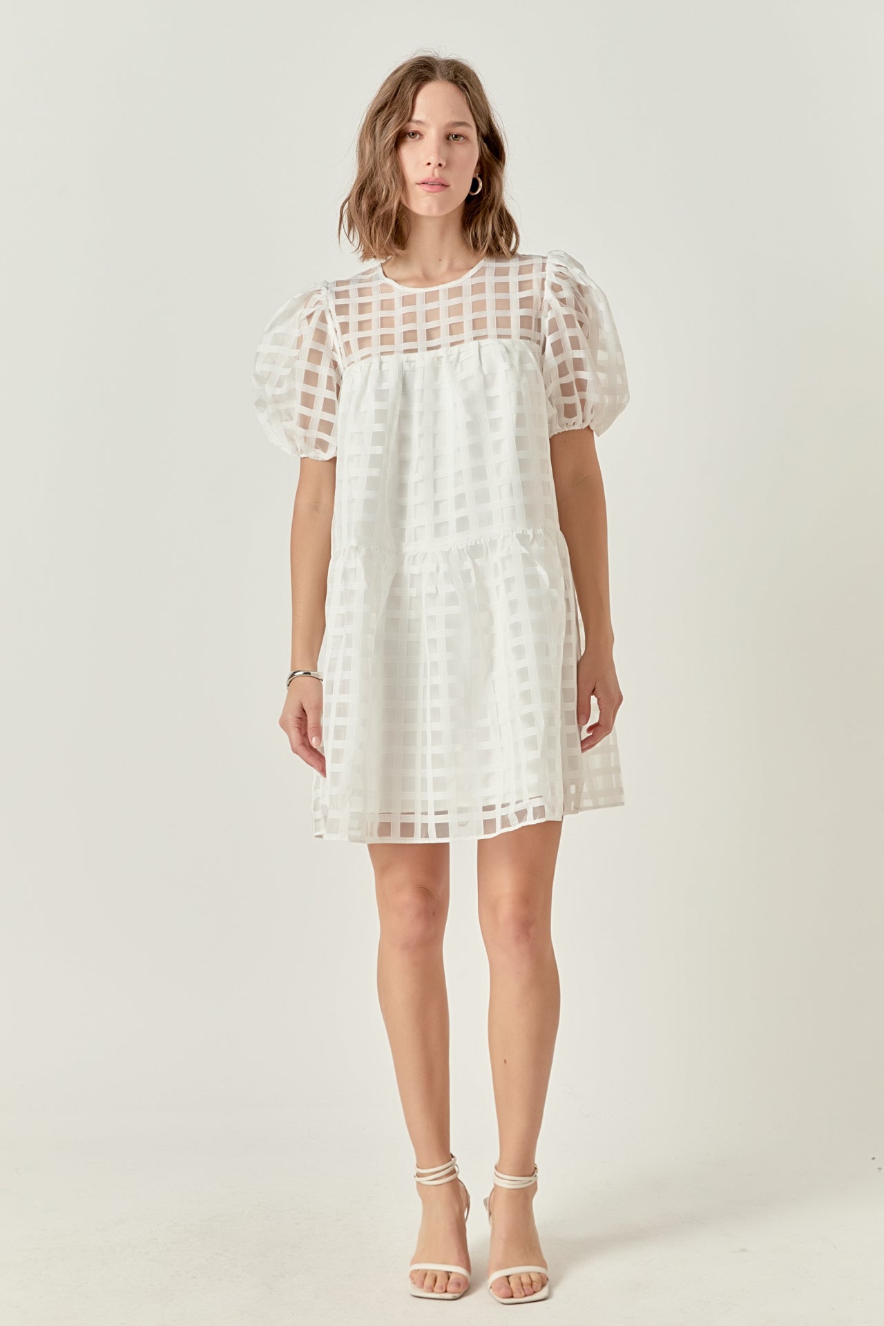 English Factory - Mixed Media Lace Dress White / M English Factory - Mixed Media Lace Dress White / M