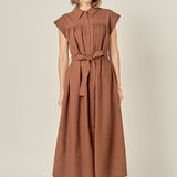 Linen Belted Midi Dress