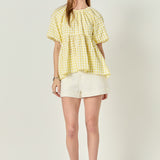 Blouson Babydoll Spaghetti Tie Top