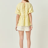 Blouson Babydoll Spaghetti Tie Top