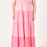 Sweet Heart Color Block Maxi Dress