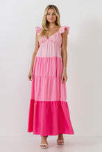 Load image into Gallery viewer, Sweet Heart Color Block Maxi Dress
