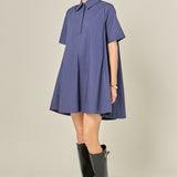 Poplin A-Line Mini Dress
