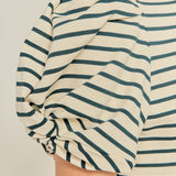 Striped Puff Sleeve Knit Top