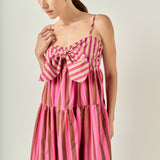 Mixed Striped Tiered Maxi Dress