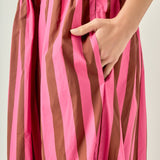 Mixed Striped Tiered Maxi Dress
