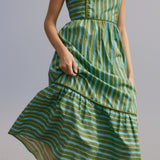 Stripe Poplin Midi Dress