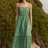 Stripe Poplin Midi Dress