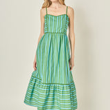 Stripe Poplin Midi Dress