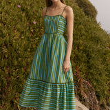 Stripe Poplin Midi Dress