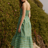 Stripe Poplin Midi Dress