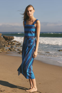 Bold Stripe Midi Skirt